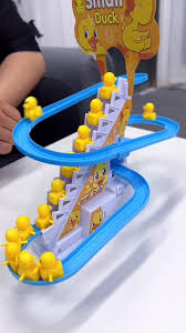 Electric Cartoon Duck Climbing Music Train Toy